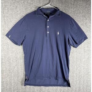 Ralph Lauren Polo Golf Shirt Mens Small Stretch Lisle Blue Performance Casual